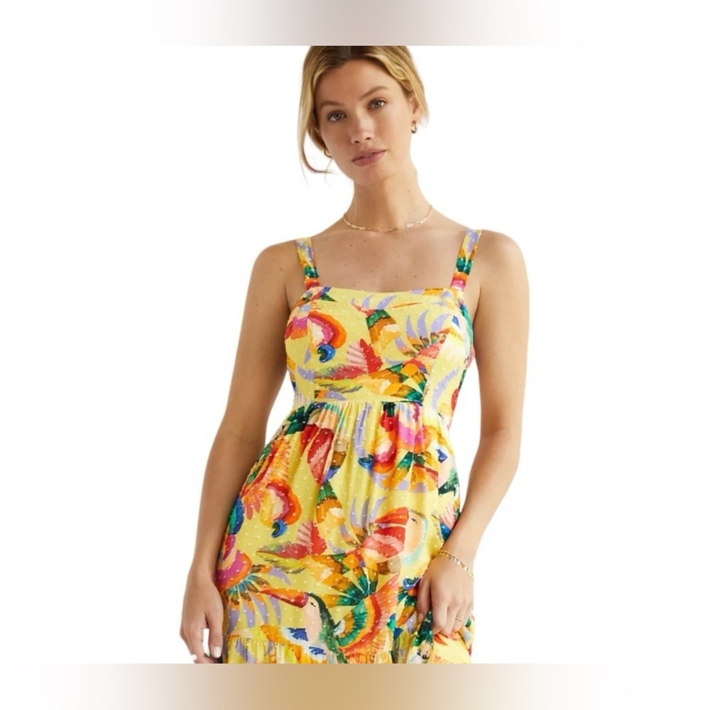Farm Rio Anthropologie Textured Tropical Maxi
Dress in Tropical Parrot Macaw - S - Picture 3 of 11